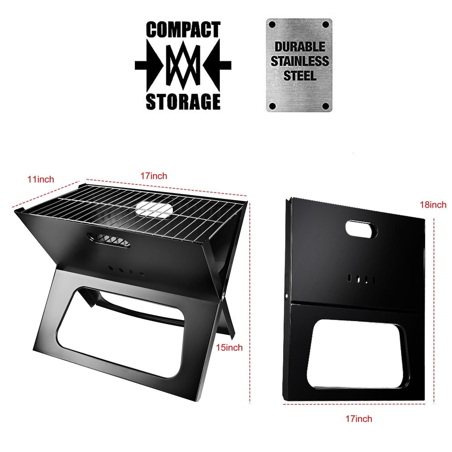 Portable BBQ Barbecue Grill Foldable Charcoal Grill Camping Garden Outdoor Travel Doba